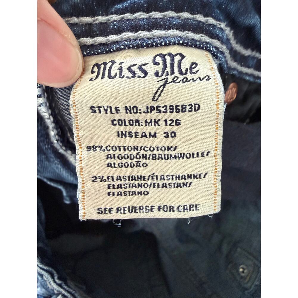 Miss Me Low Rise Boot Cut Jeans Rhinestone Embellished Y2K Western Grunge Sz 28 - Picture 8 of 8